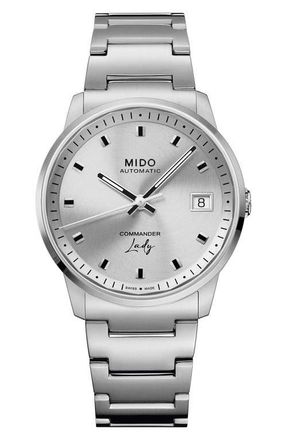Mido Commander Lady Automatic Bracelet Watch, 35mm in Silver at Nordstrom