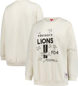 Mitchell & Ness Womens Mitchell & Ness Cream Detroit Lions Plus Size Shooting Star Sweatshirt at Nordstrom, Size 1X