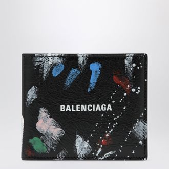 Balenciaga Cash leather wallet with painters print
