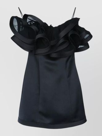 Elisabetta Franchi top ruffled neckline eyelet detail straps