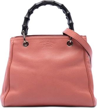 Gucci Pre-owned Gucci Small Calfskin Bamboo Shopper Satchel Ladies 37EVZ8A2RGKI5341