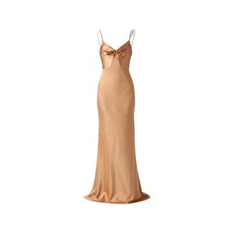 Elisabetta Franchi Dames, Jurken, Beige, Maat: XL Satijn