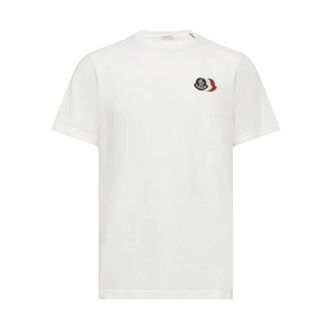 Moncler Triple Logo Cotton T Shirt - male - Moncler - T-Shirts - White - 2XL - Tops
