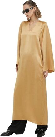 By Malene Birger Brynn Jurk - Dames - Maxi kleedjes - Geel - S - Polyester - Kleedjes