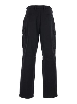 C.P. Company Mens Cargo Pants Black Cotton Trousers