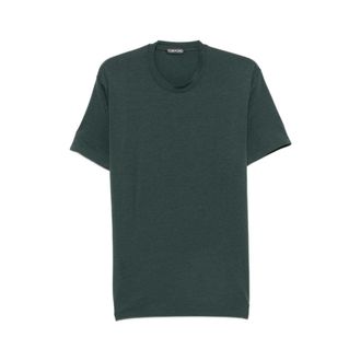 Tom Ford Lyocell Cotton Crew Neck T-Shirt - male - Tom Ford - T-Shirts - Green - 3XL - Tops
