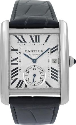 Cartier Pre-owned Cartier Tank Mc Silver Guilloche Dial Mens Watch W5330003