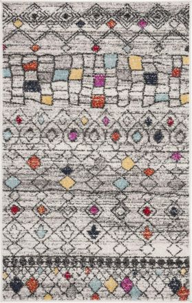 Safavieh Alfombra boho marroqu&iacute; de polipropileno gris/rosa, 122 x 183 cm