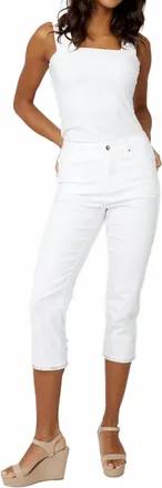 Frank Lyman Design Slim Cropped Trousers In White