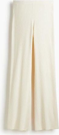 H&M Rib-knit Trousers in Cream at Nordstrom, Size Xx-Large