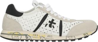 Premiata White Lucyd 7413 Perforated Sneakers