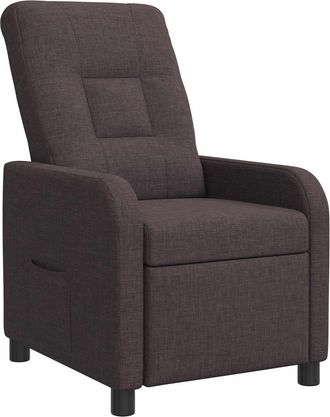 vidaXL Recliner Marr&oacute;n Oscuro Tela Vidaxl