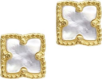 Adornia Flower Mother of Pearl Stud Earrings in White at Nordstrom Rack