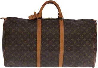 Louis Vuitton Pre-owned Weekend Bags, female, Brown, Size: ONE SIZE Pre-owned Monogram Keepall Travel Bag