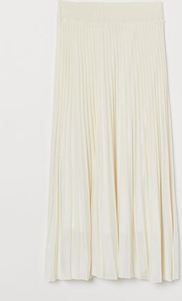 H&M Jupe in Strukturstrick - White