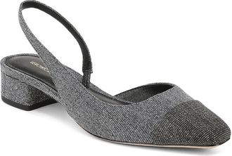 Veronica Beard Cecile Pump Blue Denim Cap-Toe Slingback HAWK102