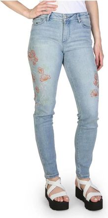 A|X Armani Exchange Skinny Jeans, female, Blue, Size: W29 Logo Embellished Skinny Jeans