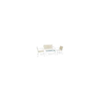 OEM C Set 4 Pz Salotto Santiago Acciaio Bianco/tortora