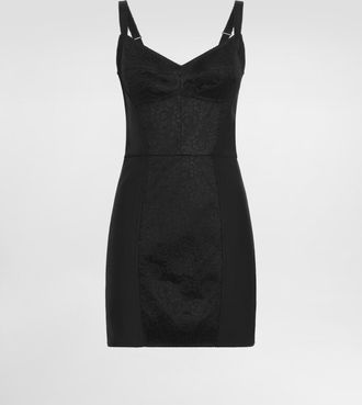 Dolce & Gabbana Sheath Dress In Stretch Fabric And Lace - Woman Dresses Black 44