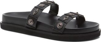 Free People Findings Slide Sandal in Black Tide Leather at Nordstrom, Size 10
