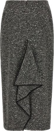 Valentino Garavani Chevron Boucl&eacute; Skirt - Black