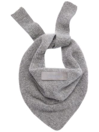 Jacquemus Le Chale Gros Grain scarf - unisex - Alpaca Wool/Wool/Polyamide - One Size - Grey