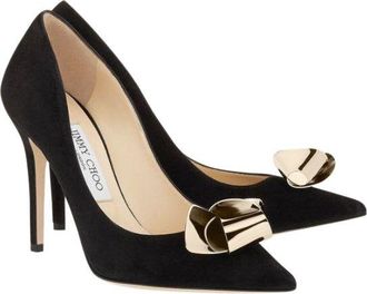 Jimmy Choo London Vesna Black Suede 100mm Pumps Size 37.5