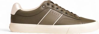 HUGO BOSS Mens Green Lowtop Sneakers Model 50460500 - Dark Green Leather - Size EU 43
