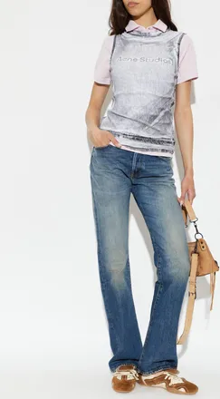 Acne Studios Top With vintage Effect, Womens, Grey