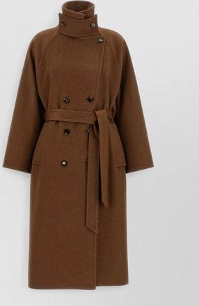 Alberto Biani wool double-breasted belted coat