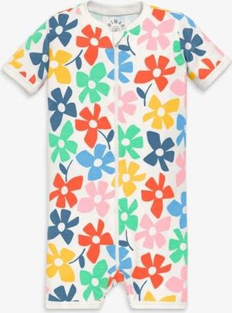 primary Baby Organic Zip Shortie In Rainbow Blooms in Ivory Rainbow Spring Blooms at Nordstrom, Size Newborn