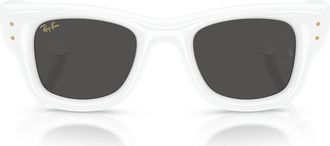 Ray-Ban Wayfarer Puffer 47mm Square Sunglasses in White /Dark Grey at Nordstrom