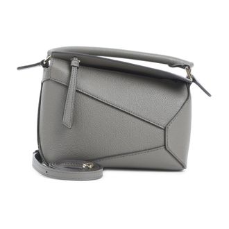 Loewe Kleine Puzzle Edge Tas - Dames - Handtassen - Grijs - ONE Size - Leer - Tassen