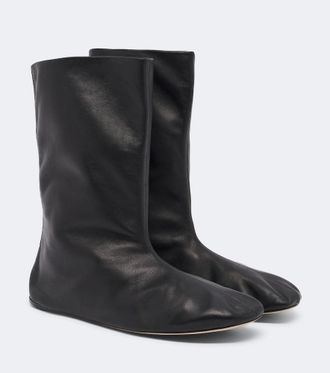 The Row Esther leather mid-calf boots