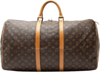 Louis Vuitton Brown Monogram Canvas Keepall 55 (Authentic Pre-Loved)