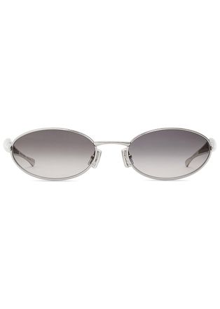 Bottega Veneta Oval-frame Sunglasses - Silver - One Size