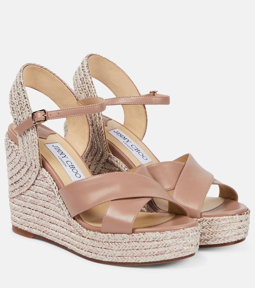 Jimmy Choo London Dellena 100 leather wedge sandals from