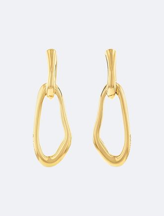 Calvin Klein Womens Organic Chain Link Earrings - Metallic - OS
