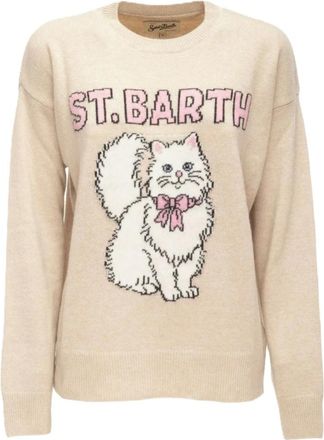 MC2 Saint Barth Su&eacute;ter Tessa Sb Cute Kitten - Knitwear - Mujer - Beige - S