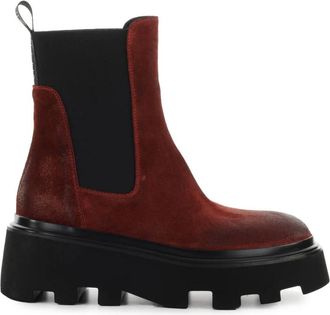 Elena Iachi Suede Chelsea Boot - Dames - Chelseaboots - Rood - 40 EU - Su&egrave;de - Schoenen