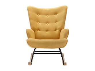 VENTE-UNIQUE.COM Sillón balancín poliéster mostaza