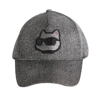 Karl Lagerfeld K/Ikonik 2.0 Choupette Glitter Cap - female - Karl Lagerfeld - Hats & Caps - Gray - ONE SIZE - Accessories