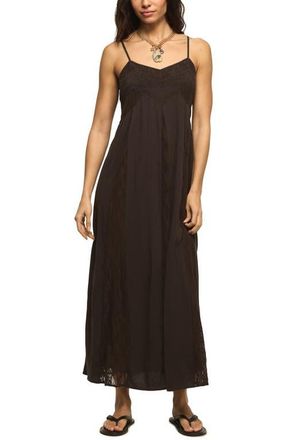 Lucky Brand Festival Embroidered Lace Sleeveless Maxi Dress in Raven at Nordstrom, Size X-Large