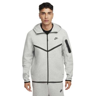 Nike Heren-hoodie met ritssluiting en chevronpatroon (Grijs Heide Marl)