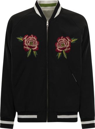 Kenzo Black Floral Bomber Jacket