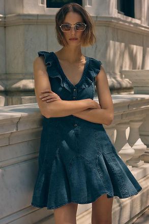 Pilcro Ruffle Denim Dress