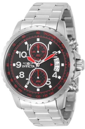 Invicta Specialty 50688 Herenhorloge - Quartz Uurwerk - Roestvrij Staal met Zwarte Wijzerplaat - 45 mm