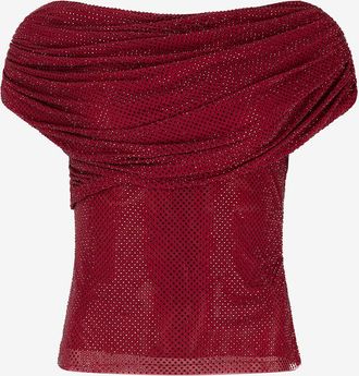 Self Portrait Asymmetrisches Oberteil mit Drapierung und Gummikragen