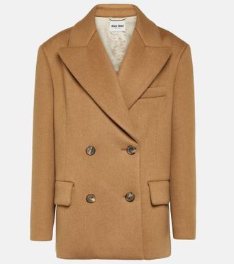 Miu Miu Double-breasted camel hair jacket