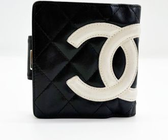 Chanel Black White Cambon Ligne Wallet (Bi-Fold) (Pre-Owned)